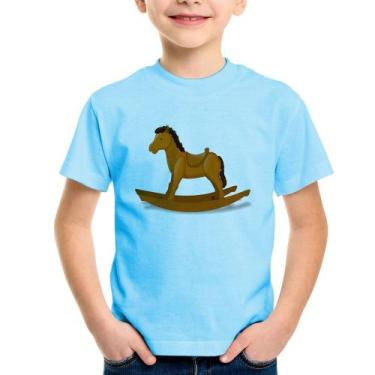 Imagem de Camiseta Infantil Cavalinho De Pau - Foca na Moda, Azul bebê, 10