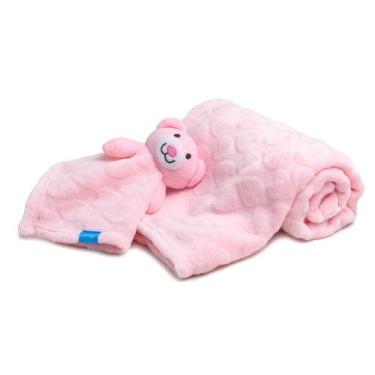 Imagem de Kit Cobertor com Naninha Coração Rosa - Clingo - Germanhärt