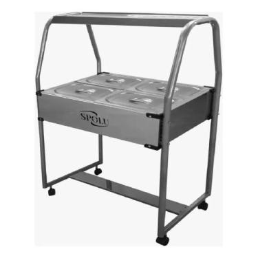 Imagem de Balcão Buffet Self Service Duplo 4 Cubas De 6 Lts Quentes Térmicas 127