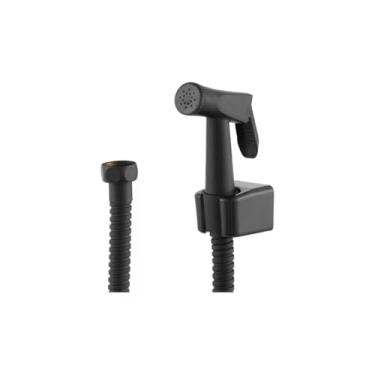 Imagem de Ducha Higiênica Metal Mangueira Gatilho Suporte Black