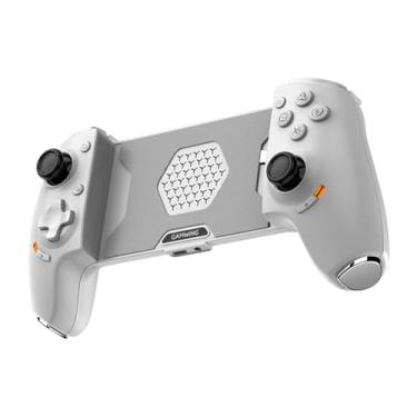 Imagem de AARONMEI Controle de jogo telescópico para celular com sensor Hall, conexão sem fio, tipo C, modo duplo para PS5 iOS, Android HarmonyOS (branco)