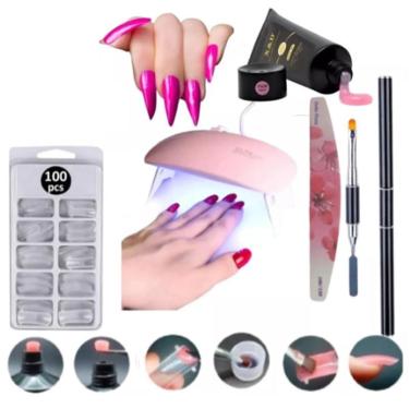 Imagem de Kit Polygel Unha Cabine Molde F1 Poligel Alongamento