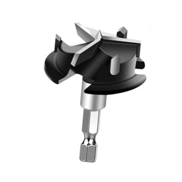 Imagem de Fenteer Buracos de madeira viu núcleo bit dobradiça buraco abridor carpintaria buracos viu ferramentas para presswood densidade placa madeira compensada porta, Preto, 59.5 Cm