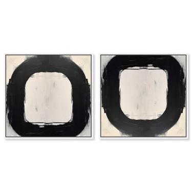 Imagem de Art Remedy Tela de arte boho elegante, 61 cm x 61 cm, moldura branca, este conjunto de portal