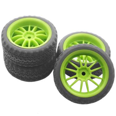 Imagem de 4Pack Vgoohobby RC Rubber Tires and Plastic Wheel Rims 12mm Hex Hub Compatible with HSP HPI Redcat Tamiya RC 1/10 On Road Racing Touring Car