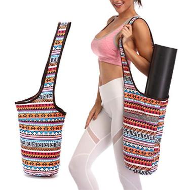 Imagem de Entiforry Bolsa para tapete de ioga com bolso de tamanho grande e bolso com zíper, bolsas para tapete de ioga, serve na maioria dos tapetes de ioga, bolsas de ioga e bolsas de transporte para mulheres