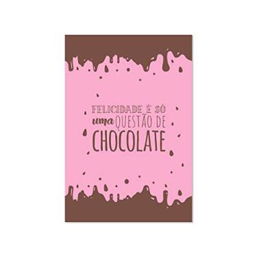Imagem de Placa Decorativa MDF Chocolate Frase Felicidade 20x30cm