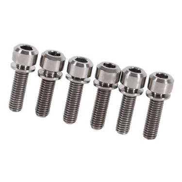 Imagem de Yctze 6 Peças de Parafusos de Liga de Titânio M5x18mm Com Conjunto de Arruelas para Haste de Bicicleta de Mountain Bike, BMX, Peças de Pinça de Freio, M5x20mm Especializados,