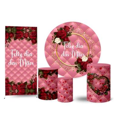 Imagem de Trio Capas Cilindro + Painel Redondo + Lateral Dia das Mães (K2MAE0006)