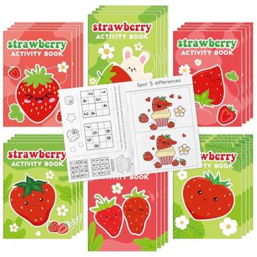 Imagem de Strawberry Activity Books for Kids - 24Pcs Strawberry Mini Games Coloring Book Set Bulk Fruits Patterns Mazes Word Search Word Scramble Games for Classroom DIY Art Gifts Birthday Sweet Party Favors