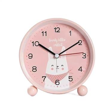 Imagem de Despertador quarto despertador para meninas e crianças, sem tique-taque silencioso com luz de fundo, bonito decoração de quarto relógio de mesa relógio de cabeceira (cor: D) (latão)