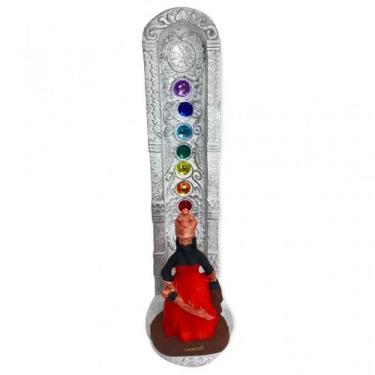 Imagem de Incensario 7 chakras branco vertical Iansã Vermelha 22 cm em resina - 