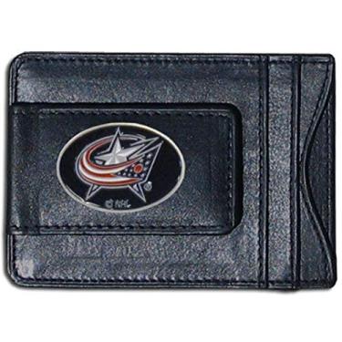 Imagem de Jaqueta masculina NHL Siskiyou Sports Columbus azul couro para dinheiro e cartão tamanho único preto