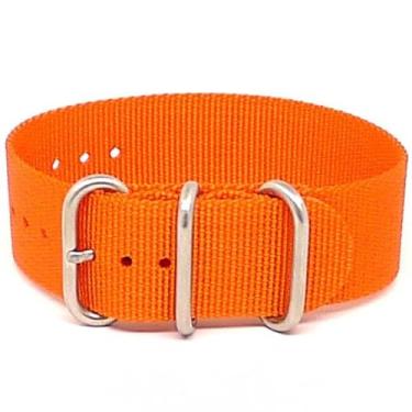 Imagem de Da Luca Pulseira de relógio militar de nylon balístico - laranja (fivela fosca): 24 mm