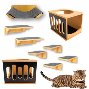 Imagem de Playground Gato 9 Peças Super Resistente Montado Com Rede Premium Onda Sonora (Preto)