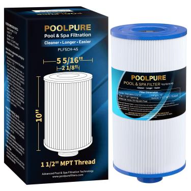 Imagem de POOLPURE Filtro de substituição para PFF50P4, Unicel 5CH-45, Filbur FC-2401, Baleen AK-90108, Legend 090164055428, PFF50 W/PAD, PFF50-PAD4, PFF50P, SD-00363, cartucho de filtro de 45 pés quadrados