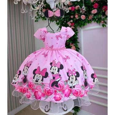 Imagem de Vestido Tematicos Minnie/Minei Laço Rosa, 3, Carnation pink