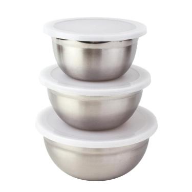 Imagem de Conjunto De Potes Inox Com Tampa Com 3 Peças - Acasa