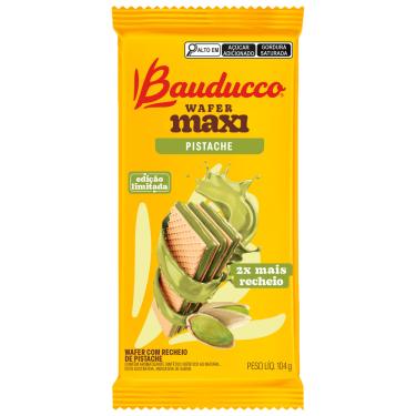 Imagem de Biscoito Wafer Bauducco Maxi Recheio Pistache 104g