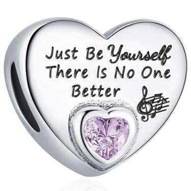 Imagem de Taylor Quotes Merch Charm Fit for Pandora Charms Braceletes Love Heart Taylor Charms Gifts For Fans, Zircônia cúbica, Cristais