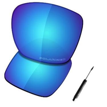 Imagem de SAUCER Lentes de substituição premium e chave de fenda T4 e parafuso para óculos de sol Oakley TwoFace XL OO9350 High Defense - Azul Glacier Polarizado