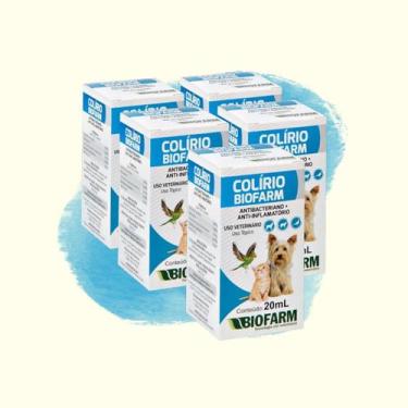 Imagem de Kit 5 Colírio Cão Gato e Aves Anti-inflamatório 20ml Biofarm