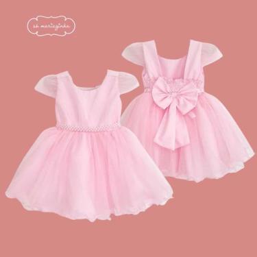Imagem de Vestido Rosa Transpasse Princesa Aurora de Tule Festa Casamento Batiza