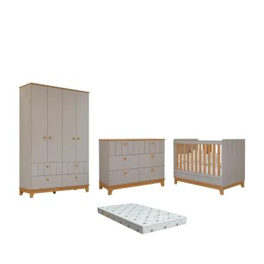 Imagem de Quarto Bebe Completo Bis Dorabelly  MDF Com Colchão