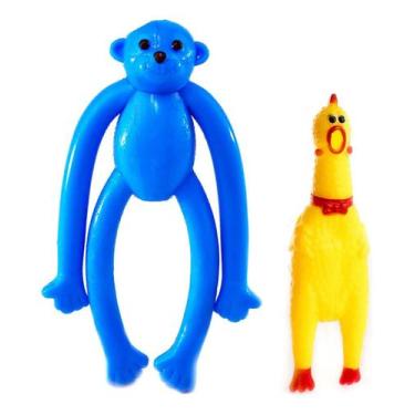 Imagem de Macaco Frango Borracha Mordedor Brinquedo Pet Cachorro Cães - SUTT