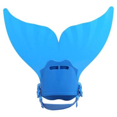 Imagem de Deevoka Mermaid Swim, Equipamento de vestir, Nadadeiras de snorkel, Presente, Nadadeiras de natação ajustáveis ​​para iniciantes e crianças, Azul