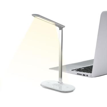 Imagem de Luminária De Mesa | Luminária de Mesa com Carregamento Sem Fio,Luminária De Leitura Regulável E Dobrável Para Cama Escritório Criado Mudo