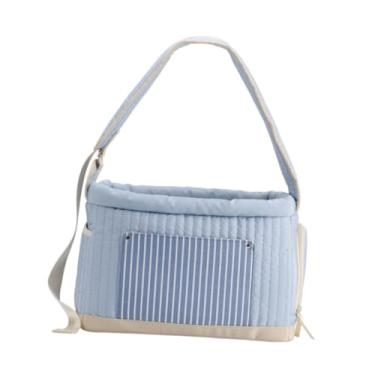 Imagem de Fenteer Transportadora de cachorro portador de animais de estimação Bolsa de transporte respirável e confortável transportadora de cachorros para gatinho de, Azul