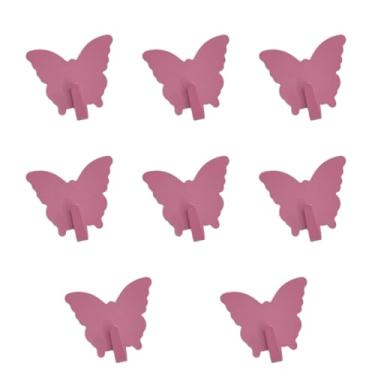 Imagem de Ｂｅｓｇａ 8 peças de ganchos de parede, cabides de metal, ganchos decorativos para toalhas, cabideiro para sala de estar, chaves, mochilas, bolsas, Rosa Vermelho