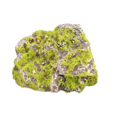 Imagem de IEUDNS Pedra artificial coberta com musgo verde, pedra sintética leve, musgo artificial para arranjos florais, vaso de plantas, cilindro de vidro, M