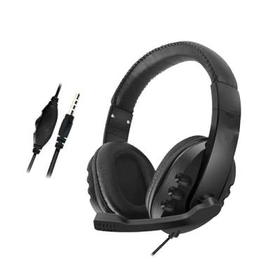 Imagem de Headset Gamer com Microfone, Fone de Ouvido para PS3/PS4/PC, Preto e Vermelho, Ajustável 120°