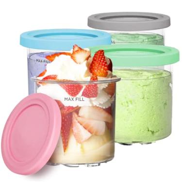 Imagem de Fwioaor Recipientes Premium De 473 Ml Para Ninja Creami, Pacote Com 7 Em 1 E 4 Unidades, Compatíveis As Séries Nc300, Nc301 Nc299Amz, Sem Bpa, Laváveis Na Máquina Lavar Louça