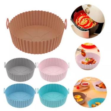 Imagem de Kit 6 Formas Antiaderente Air Fryer Silicone Mircoondas Panela Forno A
