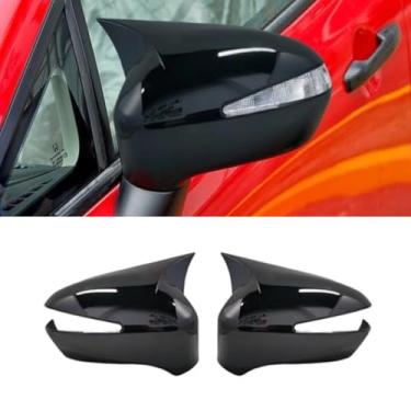 Imagem de Capa de proteção traseira para carro compatível com Civic de 8ª geração 2006-2010 Kit de acabamento de capa de espelho lateral acessórios para carro (preto brilhante)