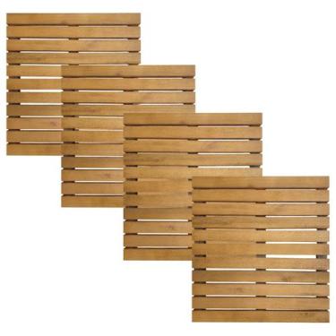 Imagem de 4 Deck Madeira Modular Eucalipto 50x50 Pintado Stain Imbuia - Tudo Jar