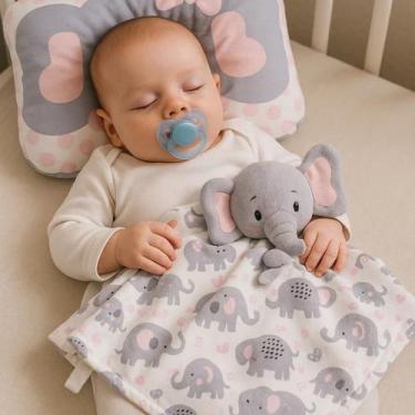 Imagem de Kit de Naninha Paninho com Bichinho Pelúcia + Travesseiro Anatômico Be