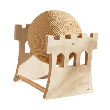 Imagem de Bothyi Bola de arranhar de sisal, placa de arranhar de madeira, proteção de móveis interativos, arranhador de gato, brinquedo de madeira para coelhos, Castelo Grande
