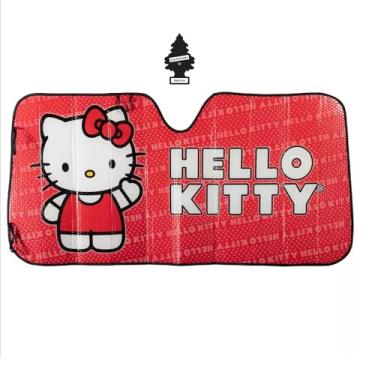 Imagem de Novo para-sol para para-brisa de carro Hello Kitty | Protetor solar refletor oferece a melhor proteção para o interior do carro | Bloqueador solar refletivo legal para pequenos sedãs, mini SUVs e