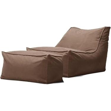 Imagem de Sxbcya Outdoor Impermeável Oxford Chaise Louge Pouf Cover O Filler Garde Beach Camp Sofá-cama Puff Salo Ottoma, Brown, Empty cover