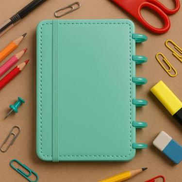 Imagem de Caderno Agenda Inteligente Anotação Disco Removíveis A6 com Elástico 8