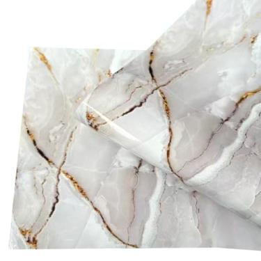 Imagem de Forro de prateleira de mármore branco e dourado papel de parede de contato para cozinha bancada mesa armários de banheiro mesa móveis artes artesanato decalque 15,7 x 117 polegadas