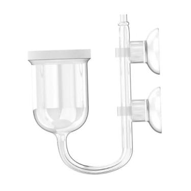 Imagem de WeiLaiKeQi Difusor de CO2 de vidro em formato de U, acessório de fácil instalação para aquário, contador de bolhas integrado, diâmetro transparente de 3,5 cm