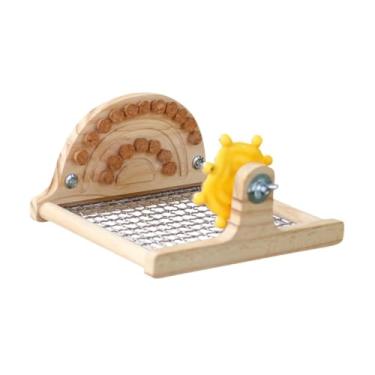 Imagem de Gralara Suporte de madeira para papagaios, poleiro para papagaios com brinquedos de mastigar, playground para papagaios de estimação, suporte para conures,