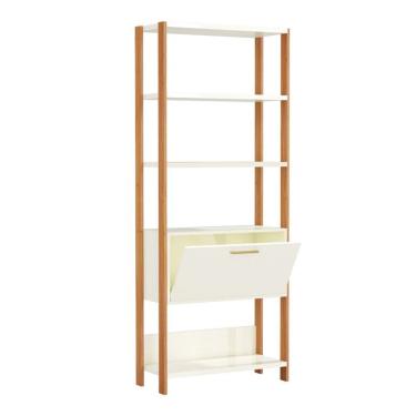 Imagem de Estante Helen 100% MDF 1 Porta Off White e Freijó