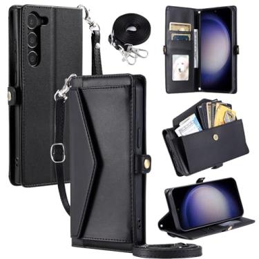 Imagem de Furill Capa carteira para Samsung Galaxy S23 Plus S23+ 5G com alça de pulso suporte para cartão de couro PU macio à prova de choque capa de telefone com bolso magnético S23plus 23S + S 23 23+ SM-S916U