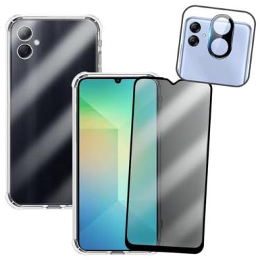 Imagem de Kit Capa Anti Impacto, Película Privacidade 3D e Protetor de Lente para Samsung Galaxy A06, Transparente